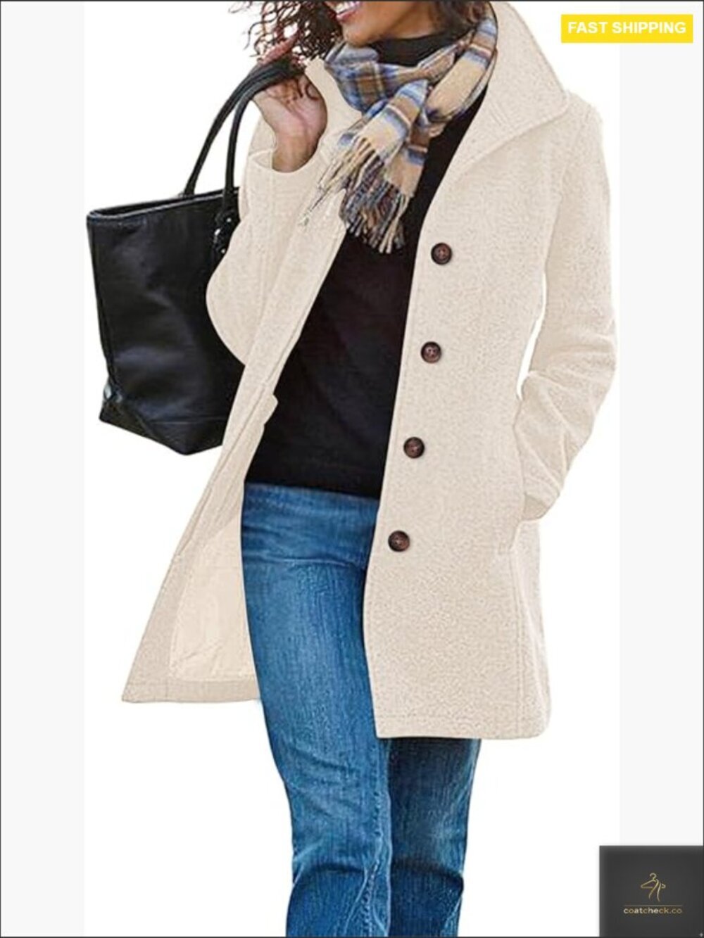 Wool Blend Trench Coat Elegant Classic Oversized Fall Winter Peacoat